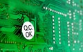 PCB with sticker of quality control Royalty Free Stock Photo