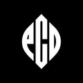 PCD circle letter logo design with circle and ellipse shape. PCD ellipse letters with typographic style. The three initials form a Royalty Free Stock Photo