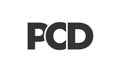 PCD logo design template with strong and modern bold text. Initial based vector logotype featuring simple and minimal typography. Royalty Free Stock Photo