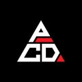 PCD triangle letter logo design with triangle shape. PCD triangle logo design monogram. PCD triangle vector logo template with red Royalty Free Stock Photo