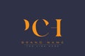 PCH abstract letter logo design Royalty Free Stock Photo