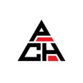 PCH triangle letter logo design with triangle shape. PCH triangle logo design monogram. PCH triangle vector logo template with red Royalty Free Stock Photo