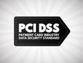 PCI DSS - Payment Card Industry Data Security Standard acronym, IT Security concept background