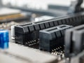 PCI Express bus interface connector, x16, x8, x4, x1, on the computer motherboard, high-speed connection