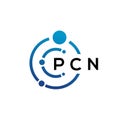 PCN letter technology logo design on white background. PCN creative initials letter IT logo concept. PCN letter design