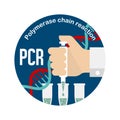 PCR Polymerase chain reaction test circle banner illustration / Novel coronavirus