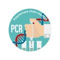 PCR Polymerase chain reaction test circle banner illustration / Novel coronavirus