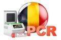 PCR test for COVID-19 in Chad, concept. PCR thermal cycler with Chadian flag, 3D rendering