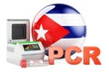 PCR test for COVID-19 in Cuba, concept. PCR thermal cycler with Cuban flag, 3D rendering