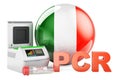 PCR test for COVID-19 in Ireland, concept. PCR thermal cycler with Irish flag, 3D rendering