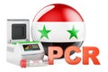 PCR test for COVID-19 in Syria, concept. PCR thermal cycler with Syrian flag, 3D rendering
