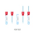 PCR test, vector icons in flat style