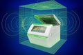 PCR Thermal Cycler, visualization 3d cad model, blueprint. 3D rendering Royalty Free Stock Photo