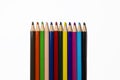 12 PCs colored coloring pens standing side by side