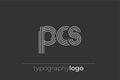 PCS modern geometric typography logo Royalty Free Stock Photo