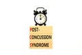 PCS post-concussion syndrome symbol. Concept words PCS post-concussion syndrome on wooden blocks on a beautiful white table white