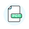 PCT file format, extension color line icon Royalty Free Stock Photo