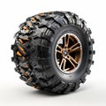 Pctem0099061 Off Road Wheel Design - Black Atv Tire With Orange Rims