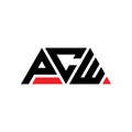 PCW triangle letter logo design with triangle shape. PCW triangle logo design monogram. PCW triangle vector logo template with red Royalty Free Stock Photo