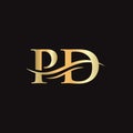 PD logo design. Initial PD letter logo design Royalty Free Stock Photo