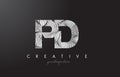 PD P D Letter Logo with Zebra Lines Texture Design Vector.