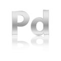 Pd - Palladium, Palas symbol, isolated, vector illustration