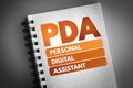 PDA - Personal Digital Assistant acronym Royalty Free Stock Photo
