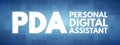PDA - Personal Digital Assistant acronym Royalty Free Stock Photo