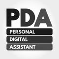 PDA - Personal Digital Assistant acronym Royalty Free Stock Photo