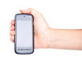 PDA phone in hand Royalty Free Stock Photo