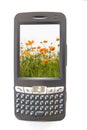 Pdaphone and flowers Royalty Free Stock Photo