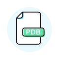 PDB file format, extension color line icon Royalty Free Stock Photo