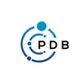 PDB letter technology logo design on white background. PDB creative initials letter IT logo concept. PDB letter design