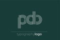 PDB modern geometric typography logo Royalty Free Stock Photo