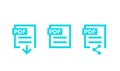 PDF document, download pdf file vector icons Royalty Free Stock Photo