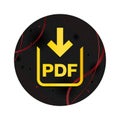 PDF document download icon elegant black round button Royalty Free Stock Photo
