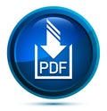 PDF document download icon elegant blue round button illustration Royalty Free Stock Photo