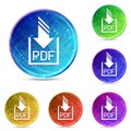 PDF document download icon digital abstract round buttons set illustration Royalty Free Stock Photo