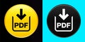 PDF document download icon flat exclusive button set Royalty Free Stock Photo