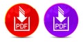 PDF document download icon glossy round buttons illustration