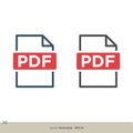 PDF Document Download Icon Logo Template Illustration Design. Vector EPS 10 Royalty Free Stock Photo