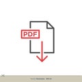 PDF Document Download Icon Logo Template Illustration Design. Vector EPS 10 Royalty Free Stock Photo