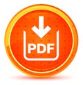 PDF document download icon natural orange round button Royalty Free Stock Photo