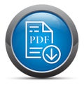 PDF document download icon premium blue round button vector illustration Royalty Free Stock Photo