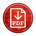 PDF document download icon realistic diagonal motion red round button illustration