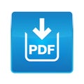 PDF document download icon shiny blue square button Royalty Free Stock Photo