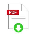 PDF Document Download Icon, Vector Illustration