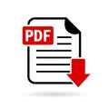 Pdf document download vector icon