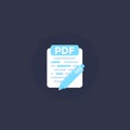 PDF document edit vector icon