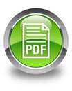 PDF document icon glossy green round button Royalty Free Stock Photo
